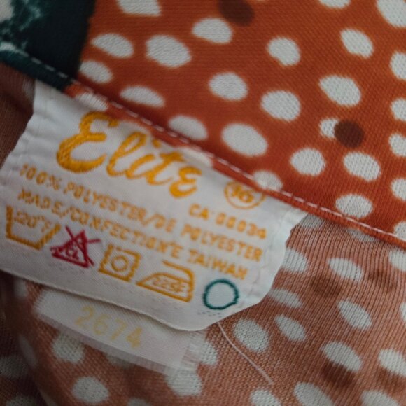 Vintage 70s Landscape Trees Novelty Print Button Up Shirt Dagger Collar Size M - Picture 10 of 11